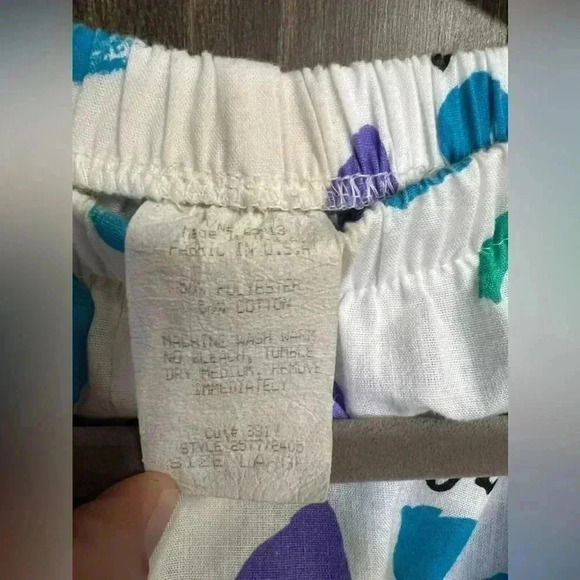 Vintage 80’s 90’ Le Fiore Full Skirt Purple Teal Abstract Design. Size:Large - Picture 8 of 10